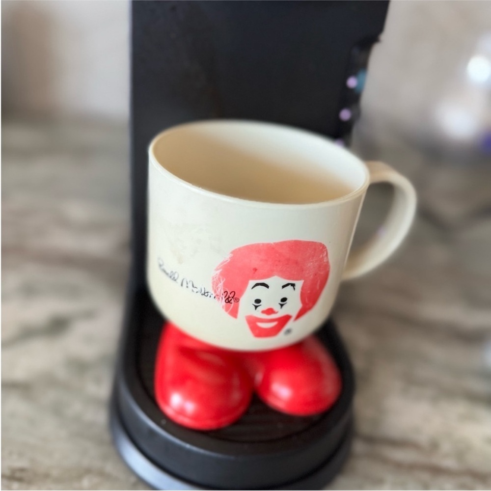 Vintage Cream and Red Decor Mug with Playful Accents